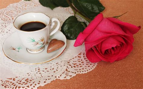 Coffee With A Rose Stock Photo Image Of Flower Paper 52564394