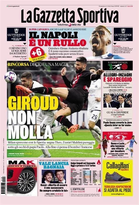 Capa La Gazzeta Dello Sport Novembro Capasjornais Pt