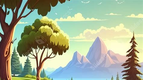 Autumn Natural Landscape Cartoon Powerpoint Background For Free ...