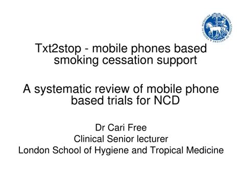 Ppt Txt2stop Mobile Phones Based Smoking Cessation Support