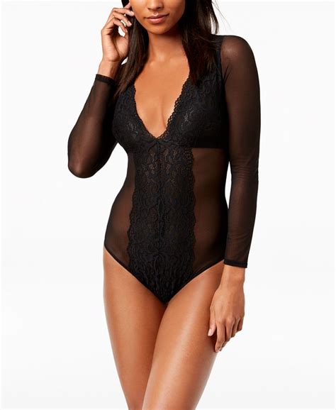 Inc International Concepts Inc Long Sleeve Mesh And Lace Bodysuit Created For Macys Macys