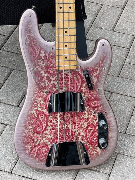 Fender Telecaster Paisley Bass 1968 Paisley Pink Finish Bass For Sale Guitarbroker