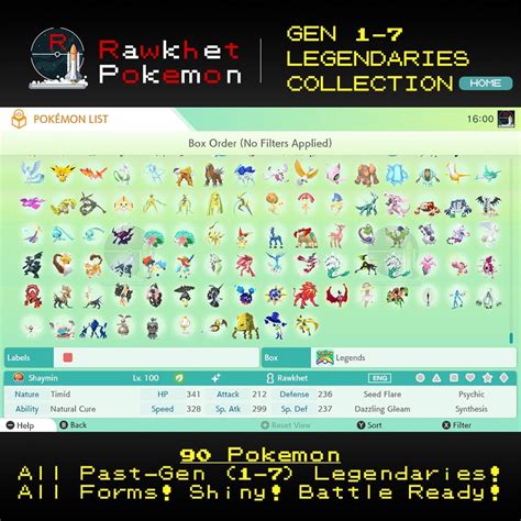 Buy ALL Past-Gen Legendaries for Pokemon Home! - Rawkhet Pokemon