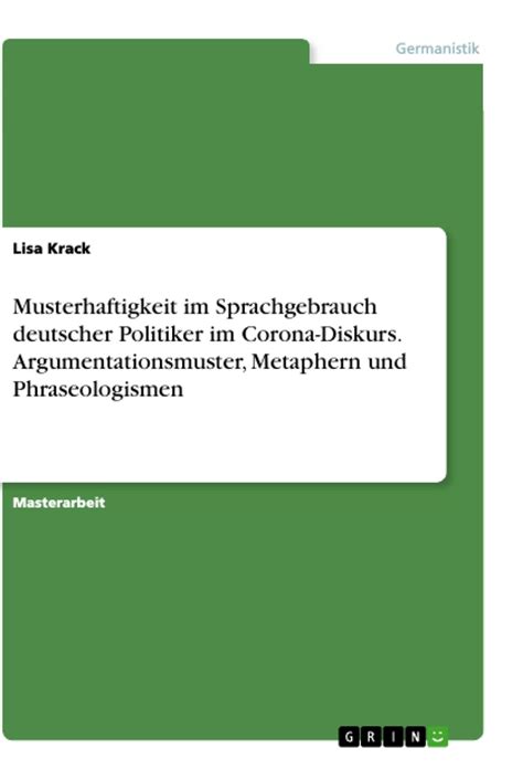 Musterhaftigkeit Im Sprachgebrauch Deutscher Politiker Im Corona