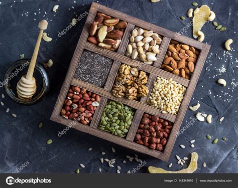 Various nuts and seeds. Stock Photo by ©JuliaMikhaylova 141349010