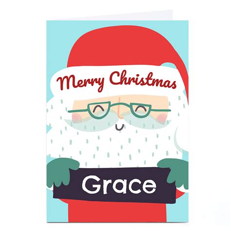 Buy Personalised Bev Hopwood Christmas Card Smiley Santa Any Name For Gbp 2 29 Card Factory Uk