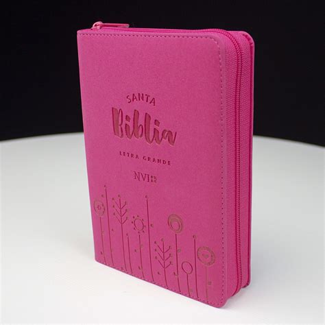 Biblia Nvi Letra Grande Tama O Mediano Zipper Fucsia Evangelio