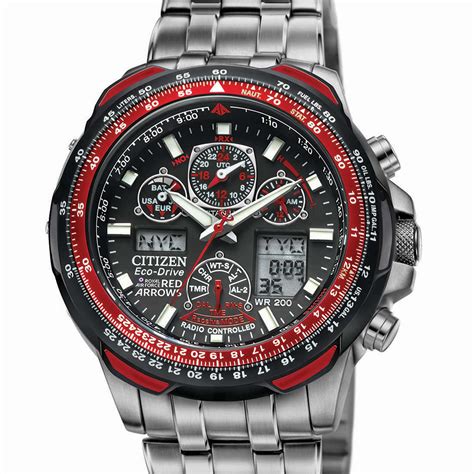 Citizen Men S Skyhawk A T Red Arrows Titanium Alarm Chronograph Radio