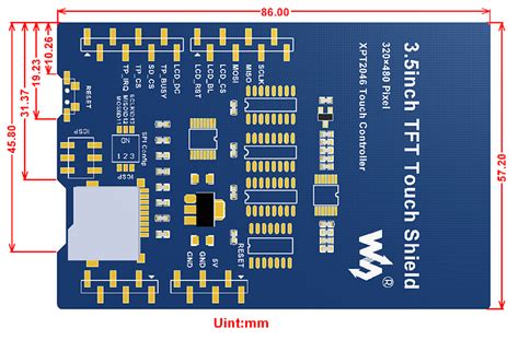 35inch Touch Lcd Shield For Arduino Elecomsk