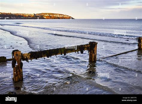 The Low Tide Beach Late Evening At Douglas Bay Isle Of Man With Onchan