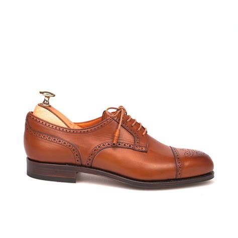Women Derby Office Shoes In Chestnut Leather
