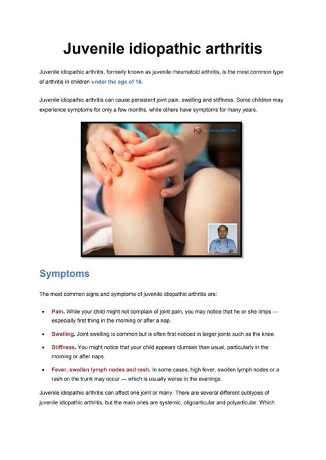 Juvenile Idiopathic Arthritis By Drpradeeptapatra Issuu