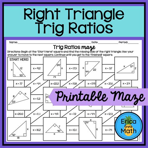 Right Triangle Trig Ratios Activity Maze Classful