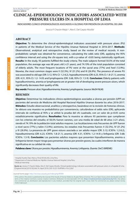 Pdf Clinical Epidemiological Indicators Associated With Pressure