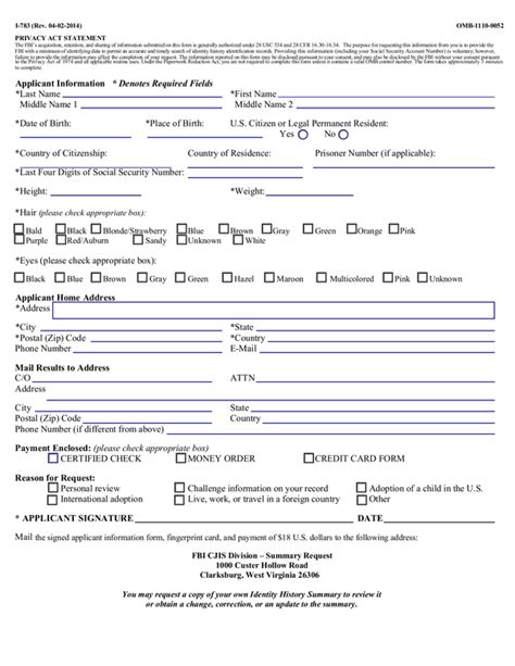 Fill Free Fillable Forms FBI