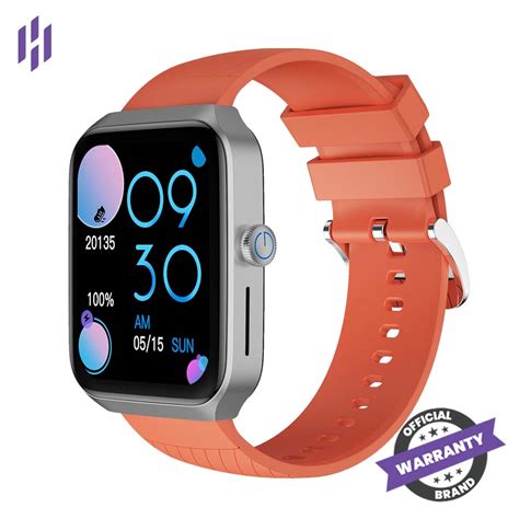 G Tide S Lite Calling Smart Watch Brown Leather Free Orange Strap