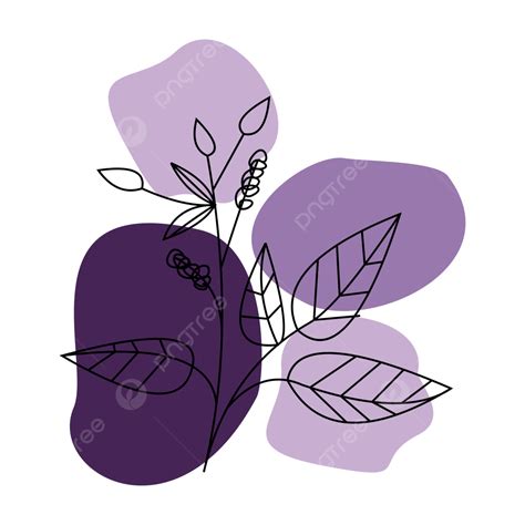 Linha Arte Floral Roxo Formas Tipo 3 Png Arte De Linha Floral