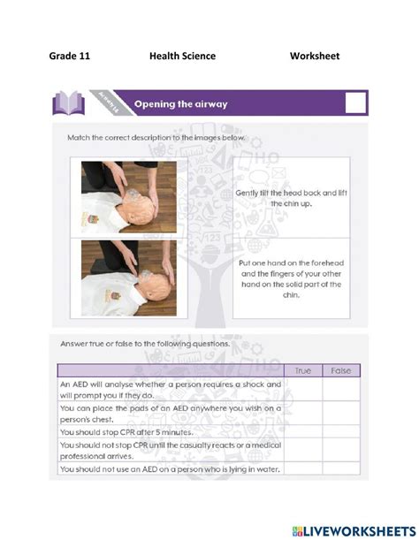 Aed And Cpr Worksheet Live Worksheets