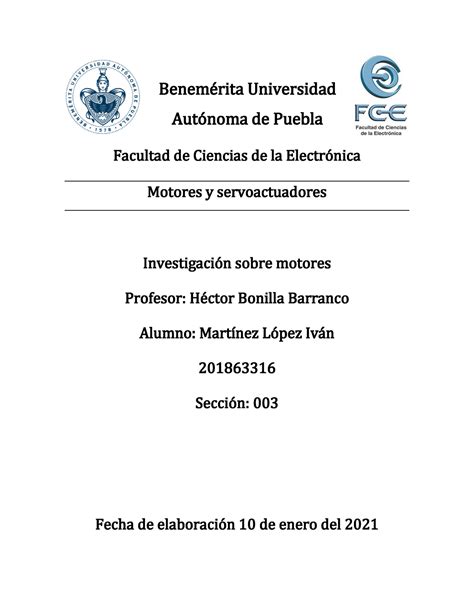 Investigacion Motores Benem Rita Universidad Aut Noma De Puebla