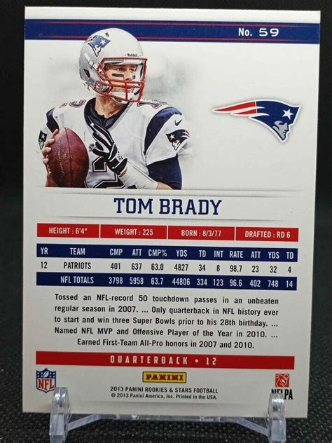 Tom Brady 2013 Panini Rookies And Stars New England Patriots Ebay