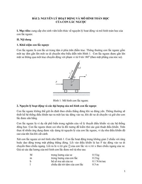 Top hơn 57 về mô hình toán học con lắc ngược hay nhất coedo vn