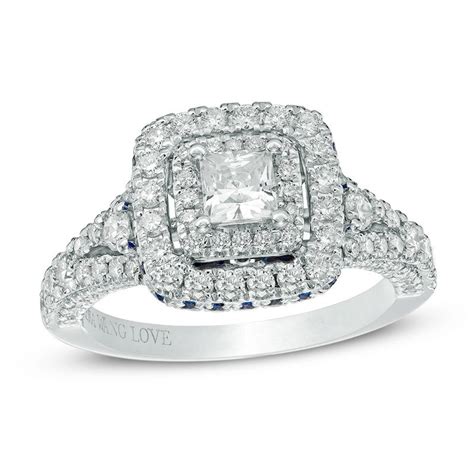 Vera Wang Love Collection 1 1 4 CT T W Princess Cut Diamond And