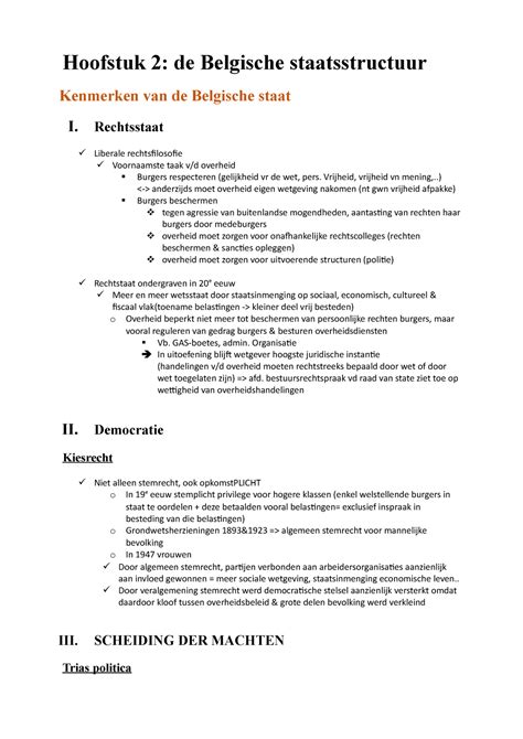 Samenvatting Hoofdstuk 2 Recht Hoofstuk 2 De Belgische