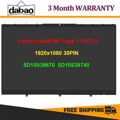 FHD LCD Touch Screen W Bezel For 14 Lenovo IdeaPad Yoga 7 14ITL5