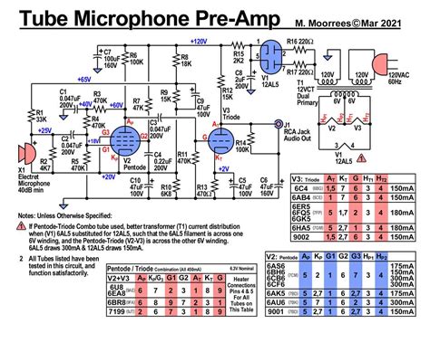 A Detailed Schematic Of A Tube Microphone Preamp