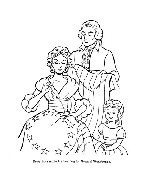 Betsy Ross Original American Flag Coloring Page Clip Art Library