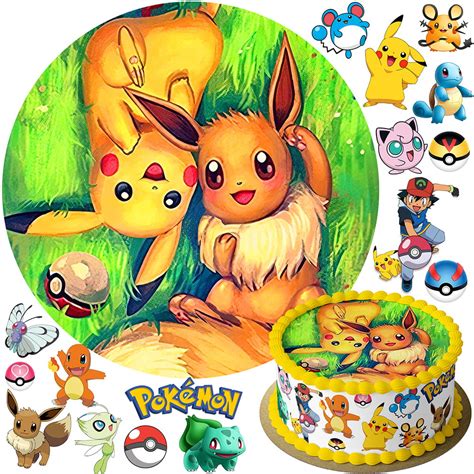 Op Atek Na Tort Pokemon Pikachu Postaci Tekst Wafers Premium