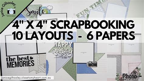 Scrapbook With 4 X 4 Pattern Papers Scrapbook Layout Share Youtube