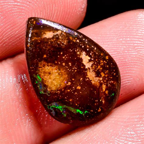 Nat Rlicher Boulder Opal Birnenf Rmiger Cabochon Loser