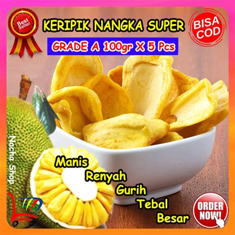 Keripik Nangka Super GRADE A 100gr x 5 pcs / Keripik Nangka / Kripik Nangka / Keripik Buah ...