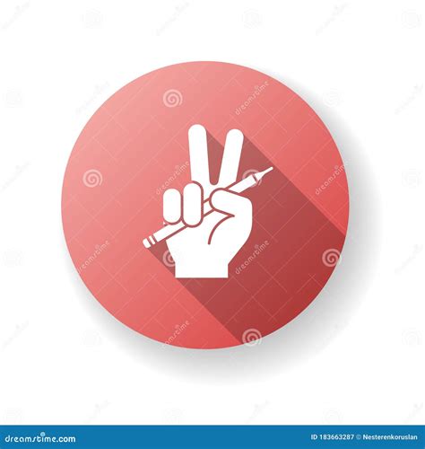 Freedom Of Press Red Flat Design Long Shadow Glyph Icon Stock Vector