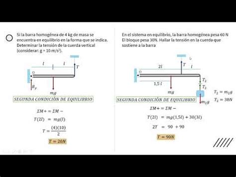 Ejercicios de Estática Segunda Condición de Equilibrio YouTube