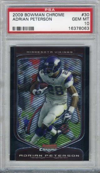 Bowman Chrome Adrian Peterson Card Psa Vikings