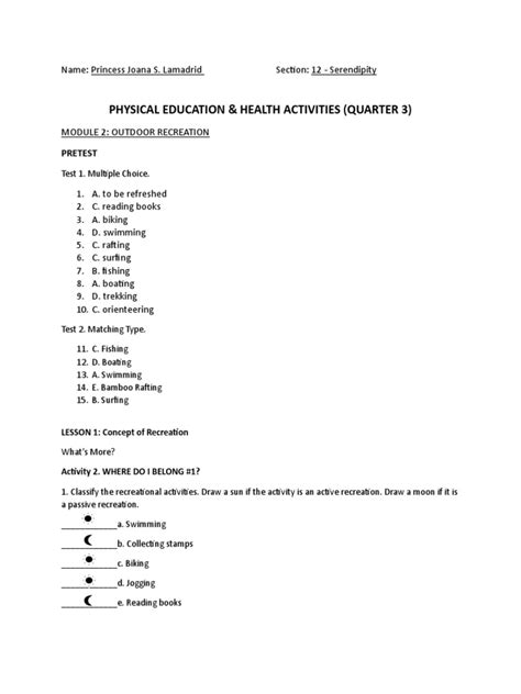 Pe Module 2 Download Free Pdf Recreation Outdoor Recreation