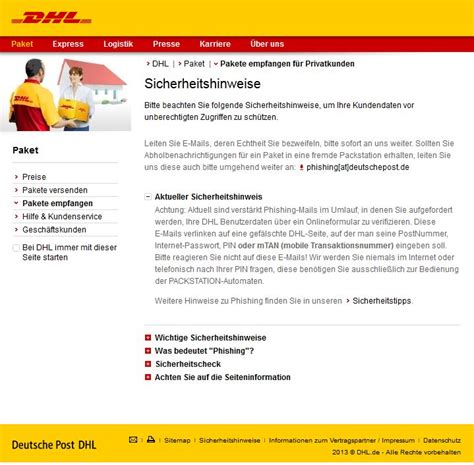 Achtung Pishing Mail Im Umlauf Post Dhl Meinmaler