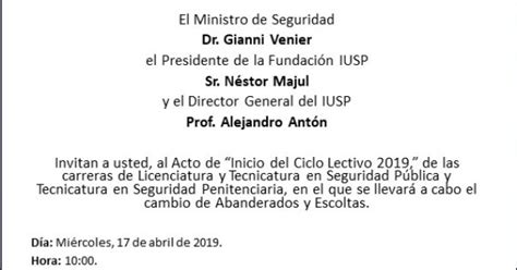 El Iusp Invita Al Acto De Inicio Del Ciclo Lectivo Iusp