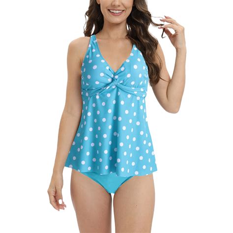 Two Piece Swimsuit For Women Print Ruffle Details Lady Two Pieces