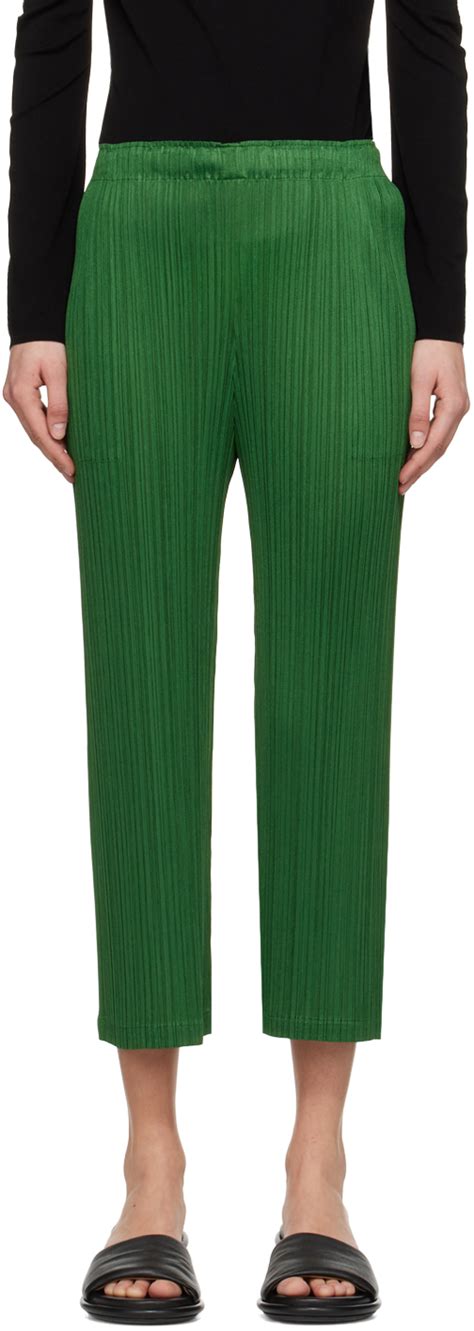 Pleats Please Issey Miyake Green Monthly Colors February Trousers Ssense