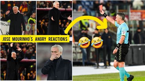 🤣🤣 Jose Mourinhos Fiery Reaction To His Dramatic Red Card In Roma Vs