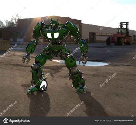 Sci Fi Mech Soldier Standing On A Landscape Background Military