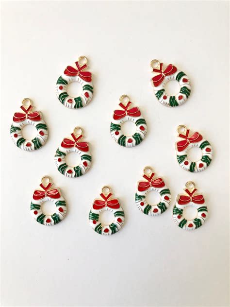 Enamel Christmas Charms Colorful Assortment Of Holiday Enamel Gold