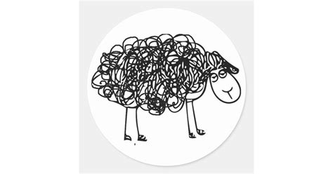 Nyahm Logo Black Sheep Classic Round Sticker Zazzle