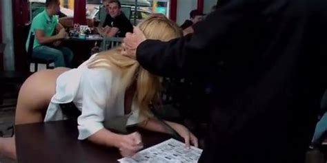 Blonde Caned In Public Park And Bar Tnaflix