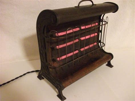 Vintage Electric Heater Brass Cast Iron