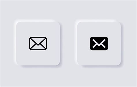 Ikona Koperty Poczty Symbol Wiadomości E mail W Przyciskach Neumorfizmu