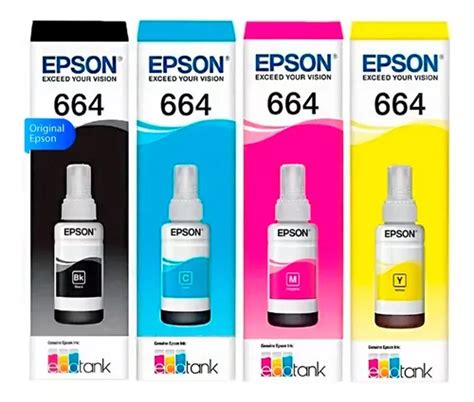 Pack De Tinta Epson Original L200 l575 70ml X4 Cuotas sin interés